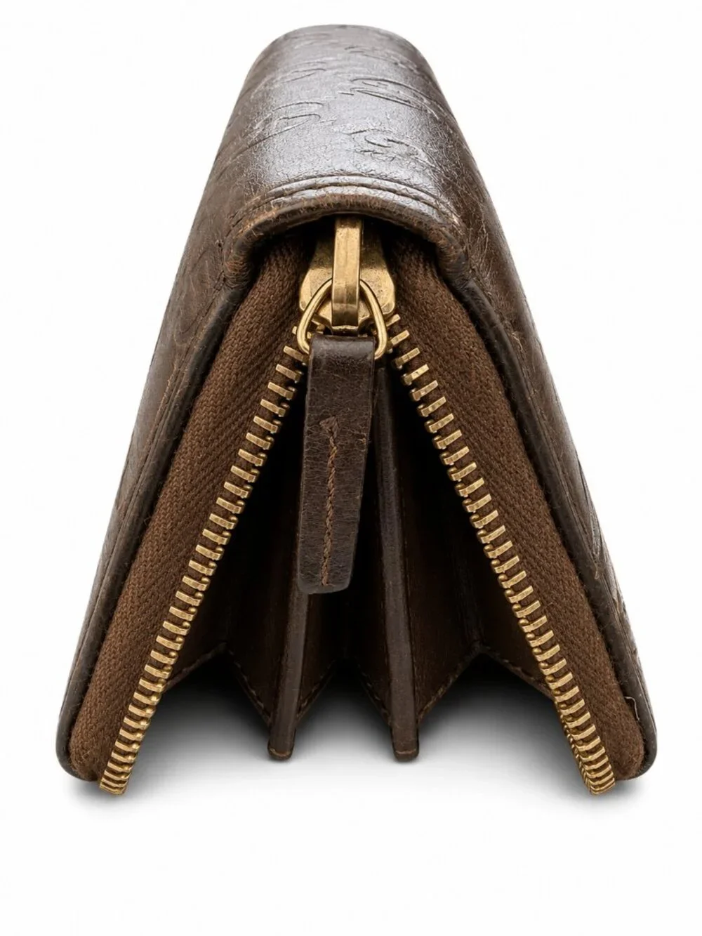 Gucci Brown Guccissima Leather Zip Around Wallet - Picture 4 of 6